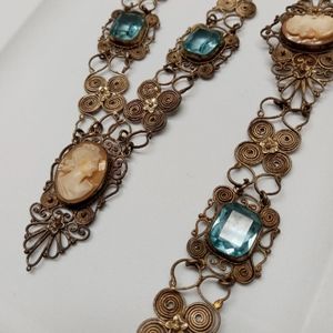 Antique Victorian Cameo Necklace & Bracelet